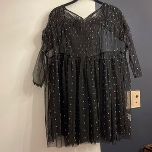 Free people tulle polka dot top